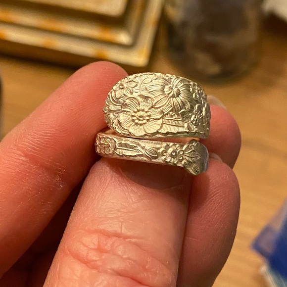 Vintage Alvin Sterling 1932 Bridal Bouquet Rose Silverware Ring - Picture 8 of 8